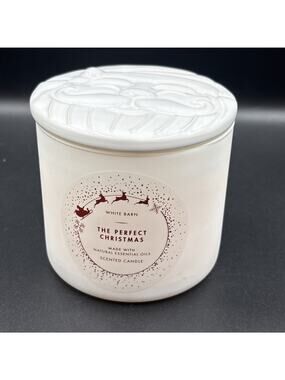 Bath & Body Works White Barn THE PERFECT CHRISTMAS 3-Wick Candle 14.5oz New